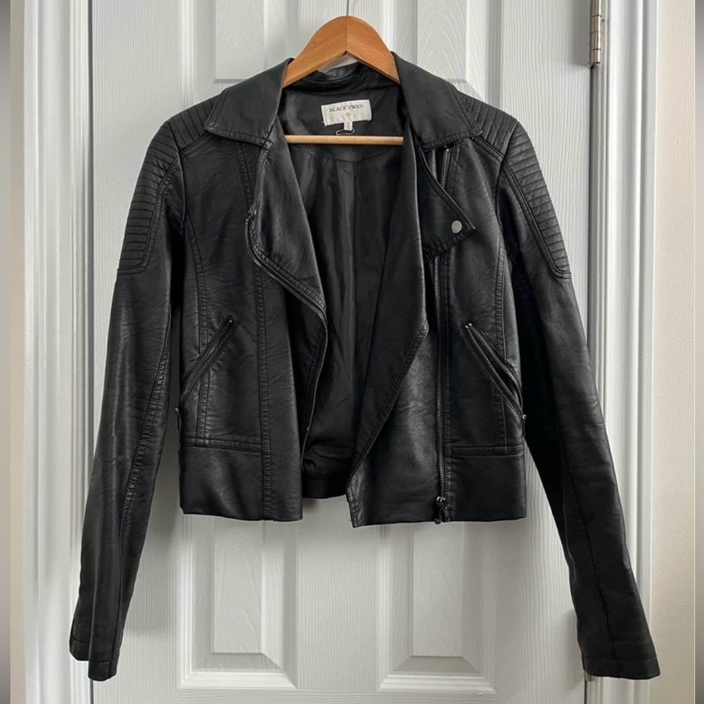 NWOT Black Swan Vegan Leather Moto Jacket